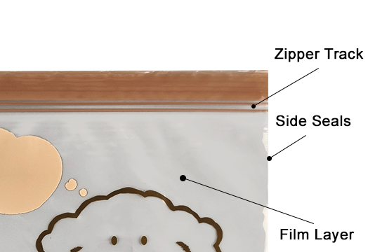 ساختار یک کیسه زیپ‌دار